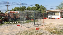 [CGK-203020D27-612] Chuồng khung 200x300x200 cm, sợi 2.7 mm, ô 6x12 cm